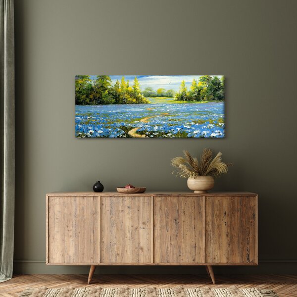 Slika - Pot na polju, oljna slika (120x50 cm)