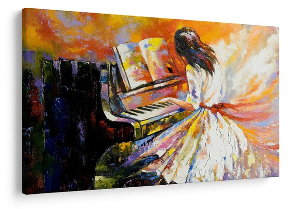 Slika - Ženska igra klavir (90x60 cm)