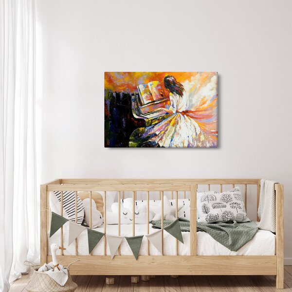 Slika - Ženska igra klavir (90x60 cm)