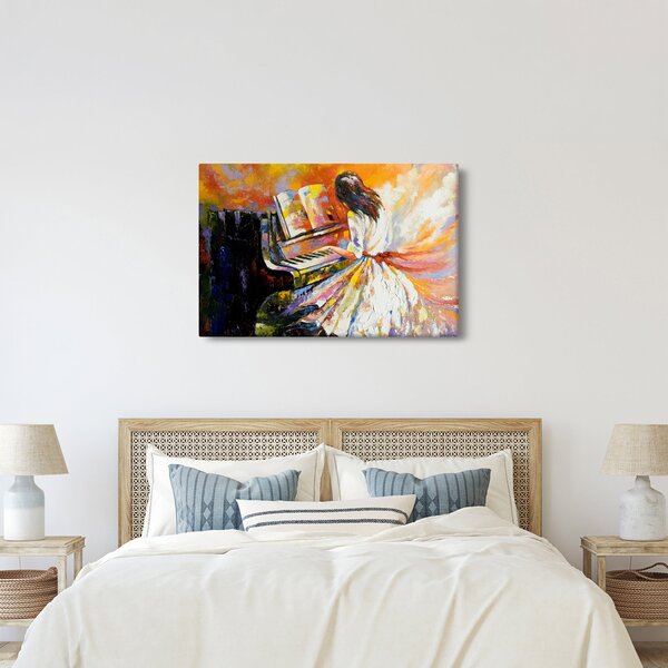 Slika - Ženska igra klavir (90x60 cm)