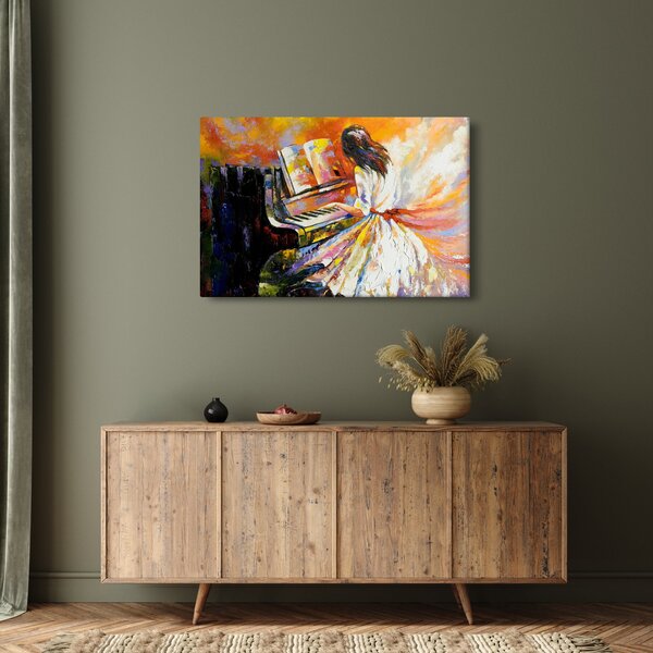 Slika - Ženska igra klavir (90x60 cm)