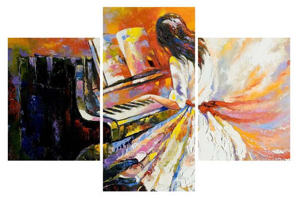 Slika - Ženska igra klavir (90x60 cm)