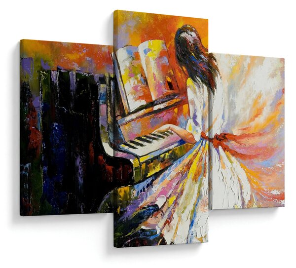 Slika - Ženska igra klavir (90x60 cm)