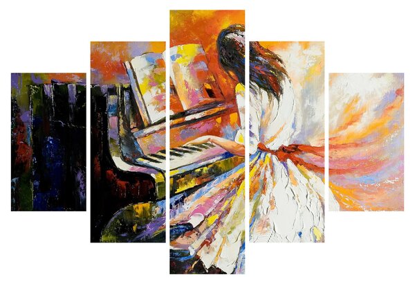Slika - Ženska igra klavir (150x105 cm)