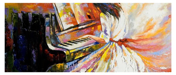 Slika - Ženska igra klavir (120x50 cm)
