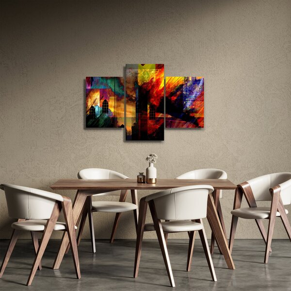 Slika - Barvita abstrakcija mesta (90x60 cm)
