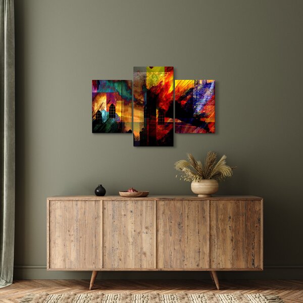 Slika - Barvita abstrakcija mesta (90x60 cm)