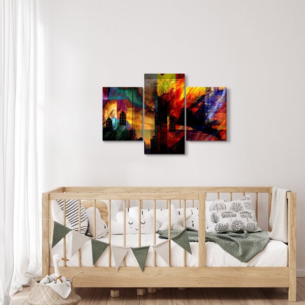 Slika - Barvita abstrakcija mesta (90x60 cm)