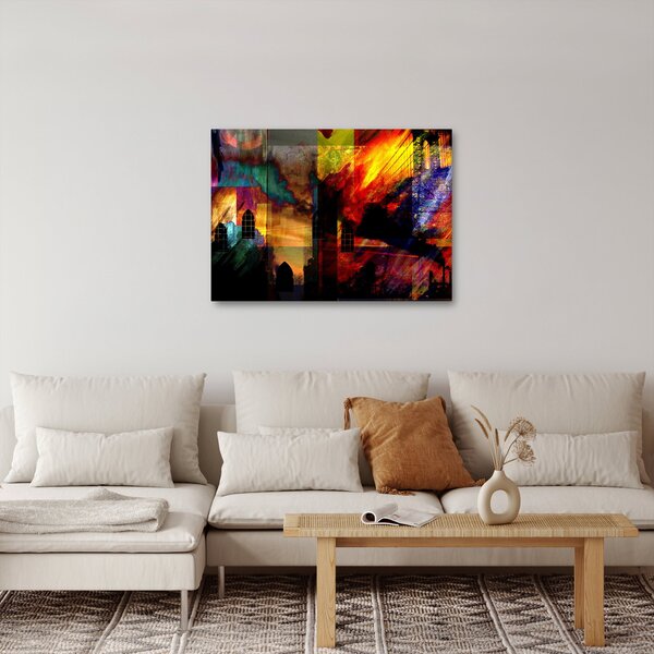 Slika - Barvita abstrakcija mesta (70x50 cm)