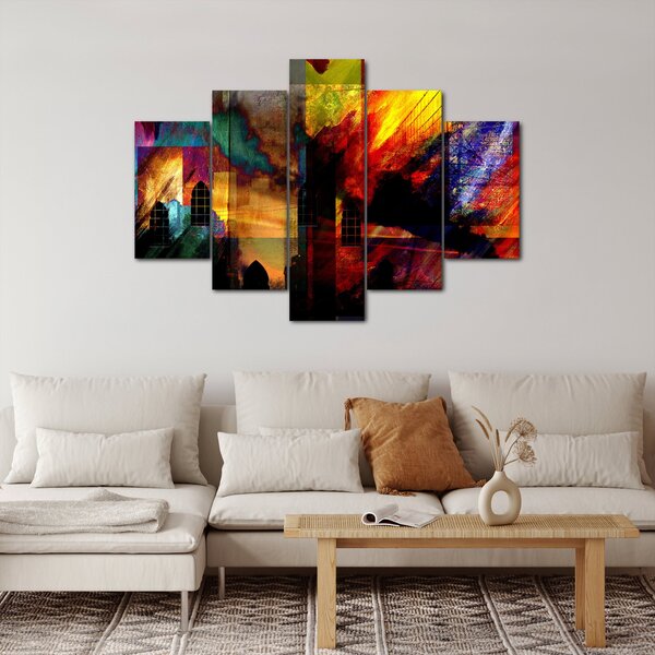 Slika - Barvita abstrakcija mesta (150x105 cm)