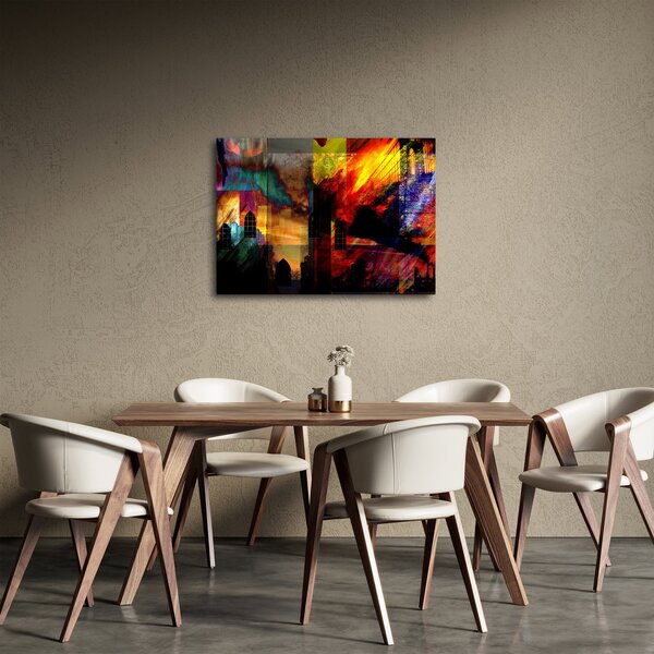 Slika - Barvita abstrakcija mesta (70x50 cm)