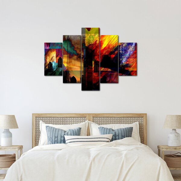 Slika - Barvita abstrakcija mesta (150x105 cm)