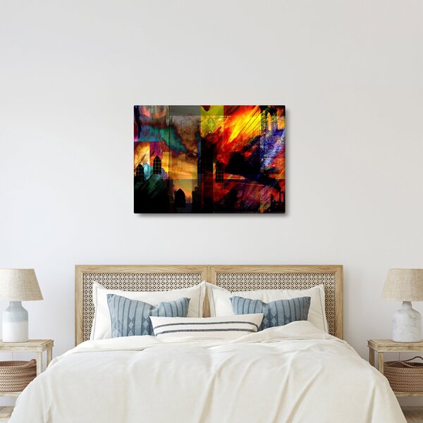 Slika - Barvita abstrakcija mesta (70x50 cm)