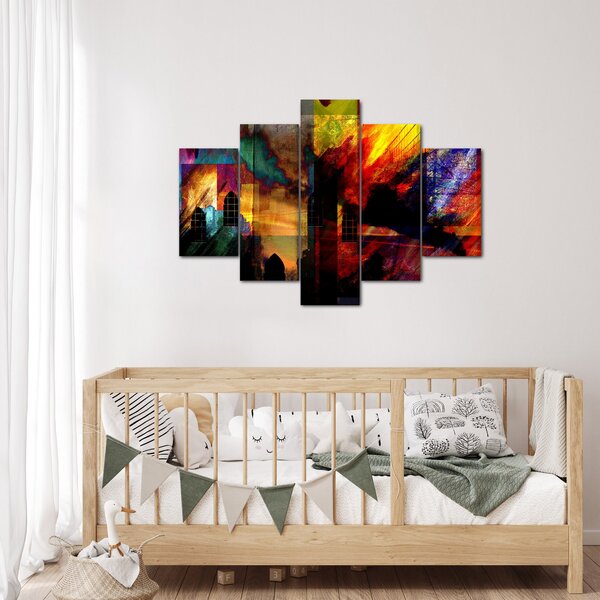 Slika - Barvita abstrakcija mesta (150x105 cm)