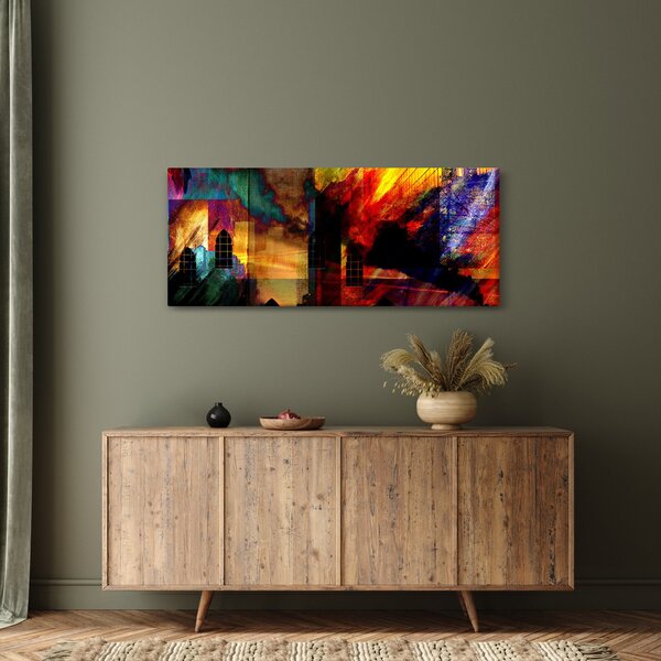 Slika - Barvita abstrakcija mesta (120x50 cm)