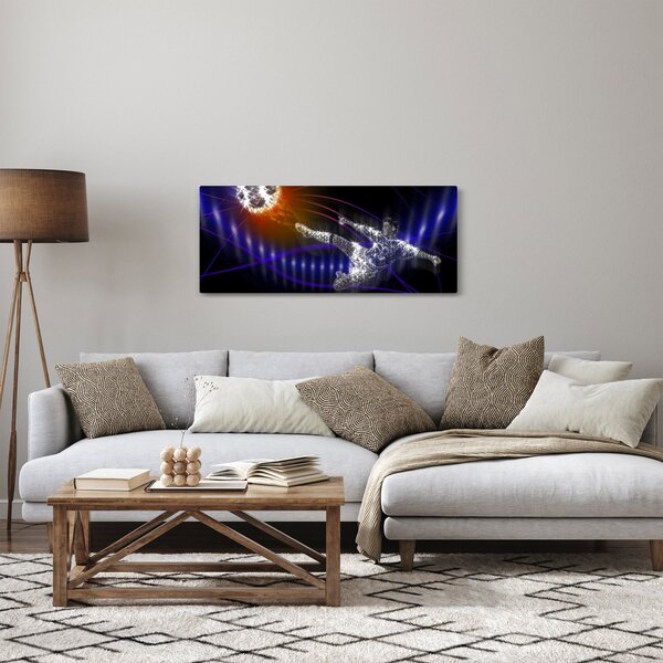 Slika nogometaša, ki skače (120x50 cm)