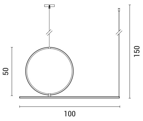 LED Luster na sajli LED/32W/230V 3000K crna