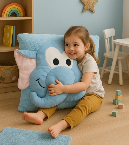 Dječji jastuk CUDDLI FRIENDS 70x70 cm plišani - više boja Boja: Plava