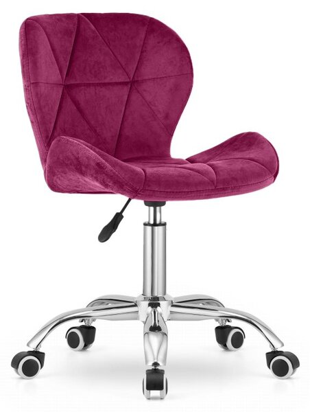 Set za ured – sklopivi radni stol ZARIMO 80×40 cm bijeli + uredska stolica AVOLA VELVET vinska crvena
