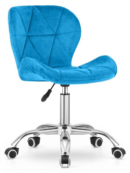 Set za ured – sklopivi radni stol ZARIMO 80×40 cm bijeli + uredska stolica AVOLA VELVET plava