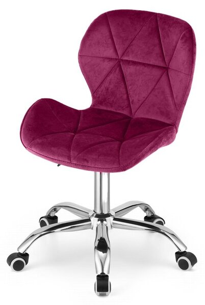 Set za ured – sklopivi radni stol ZARIMO 80×40 cm bijeli + uredska stolica AVOLA VELVET vinska crvena