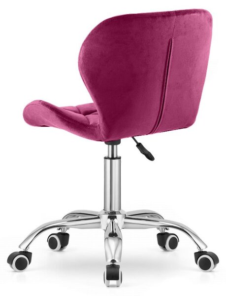 Set za ured – sklopivi radni stol ZARIMO 80×40 cm bijeli + uredska stolica AVOLA VELVET vinska crvena