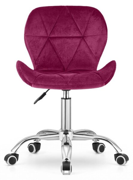 Set za ured – sklopivi radni stol ZARIMO 80×40 cm bijeli + uredska stolica AVOLA VELVET vinska crvena