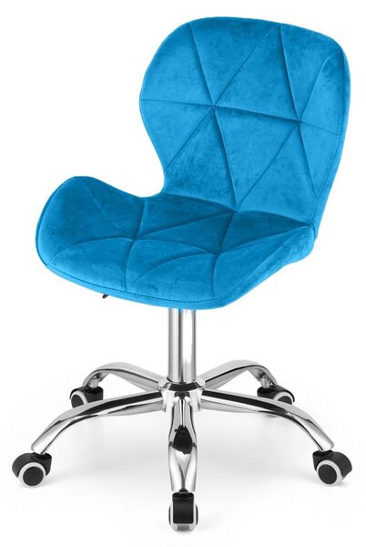 Set za ured – sklopivi radni stol ZARIMO 80×40 cm bijeli + uredska stolica AVOLA VELVET plava