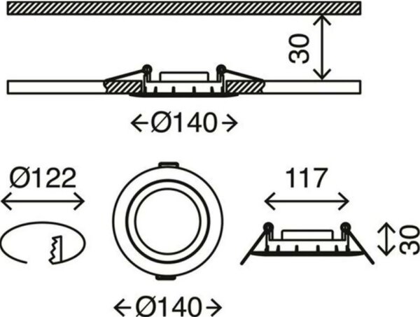 Briloner 7116-412 - LED Ugradbena svjetiljka za kupaonicu FLAT IN LED/9W/230V IP23