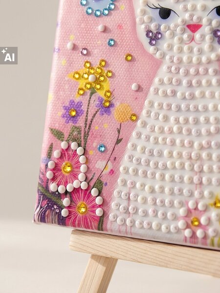 Sinsay - Kreativni set za ukrašavanje slike s motivom mačke kristalima