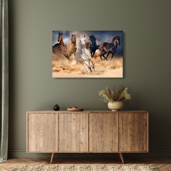 Slika - Konji v puščavi (90x60 cm)