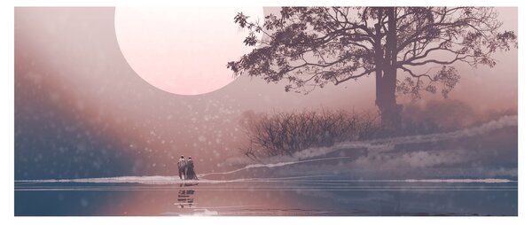 Slika - Zaljubljeni par (120x50 cm)