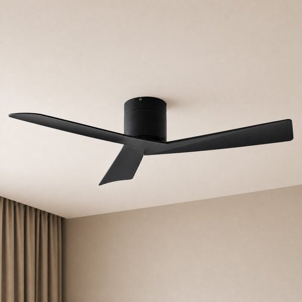 Lucande Stropni ventilator Ventoro, Ø 132 cm, crni, metal, Crno, Dnevni boravak/blagovaonica, Metal