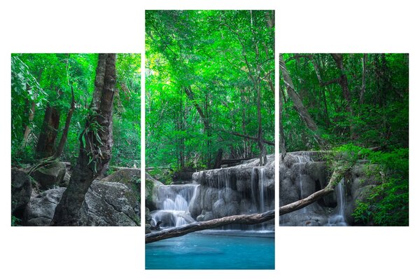 Slika - slap Erawan, Kanchanaburi, Tajska (90x60 cm)