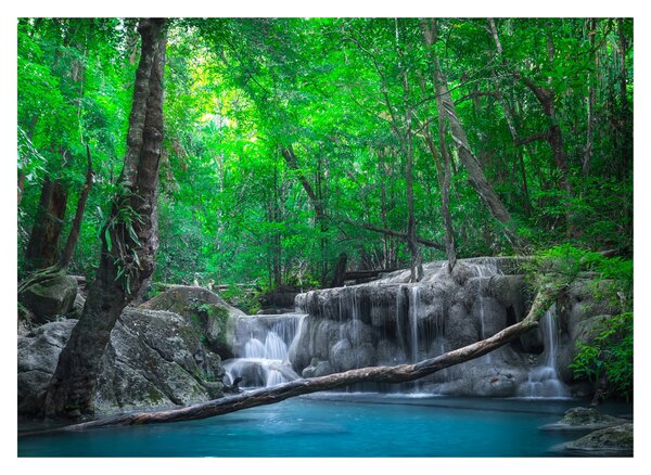 Slika - slap Erawan, Kanchanaburi, Tajska (70x50 cm)