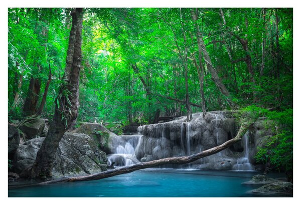 Slika - slap Erawan, Kanchanaburi, Tajska (90x60 cm)