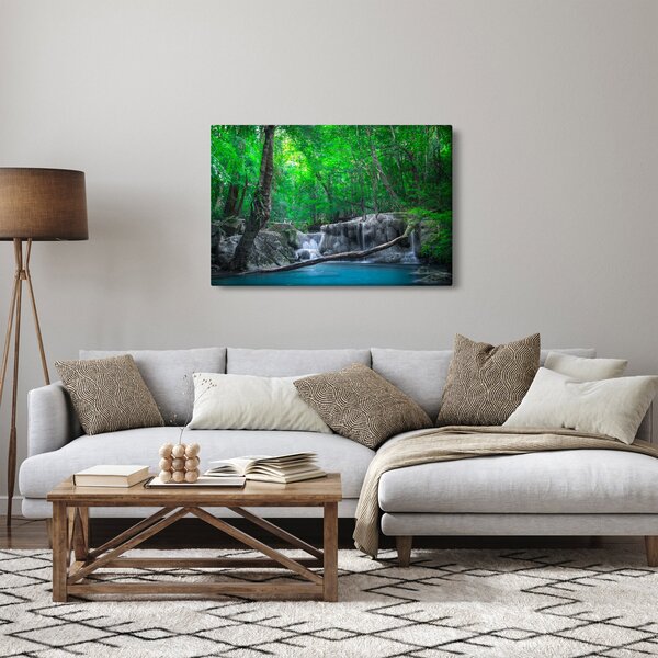 Slika - slap Erawan, Kanchanaburi, Tajska (90x60 cm)