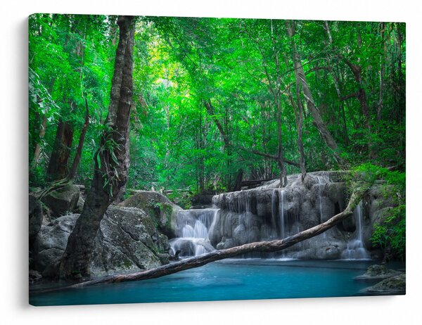 Slika - slap Erawan, Kanchanaburi, Tajska (70x50 cm)