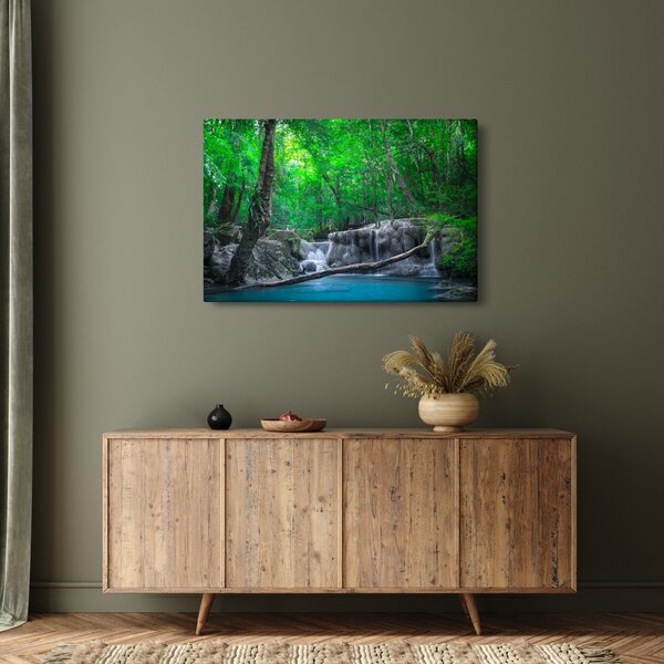 Slika - slap Erawan, Kanchanaburi, Tajska (90x60 cm)