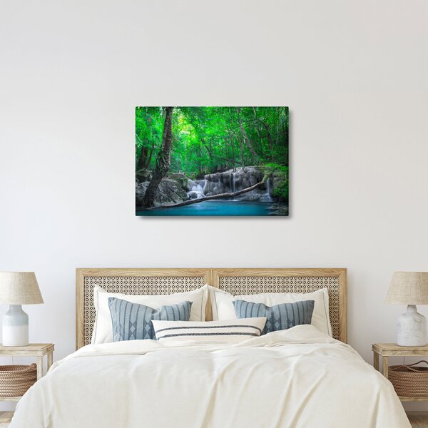 Slika - slap Erawan, Kanchanaburi, Tajska (70x50 cm)