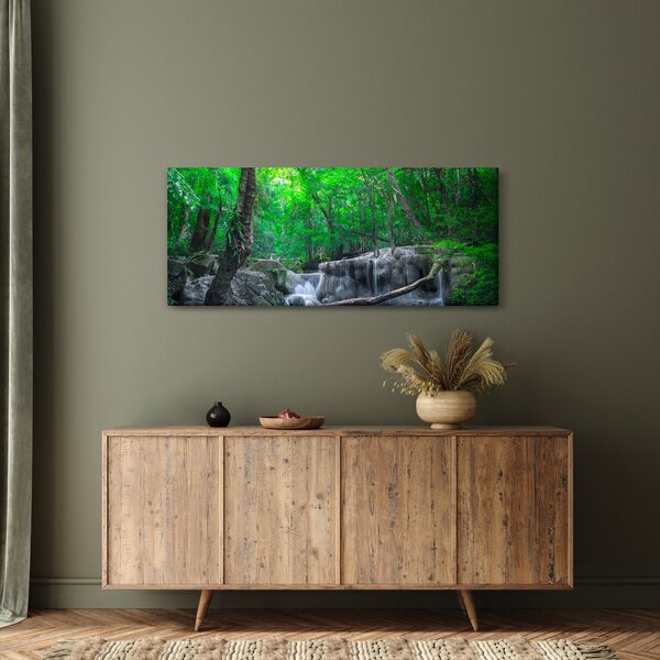 Slika - slap Erawan, Kanchanaburi, Tajska (120x50 cm)
