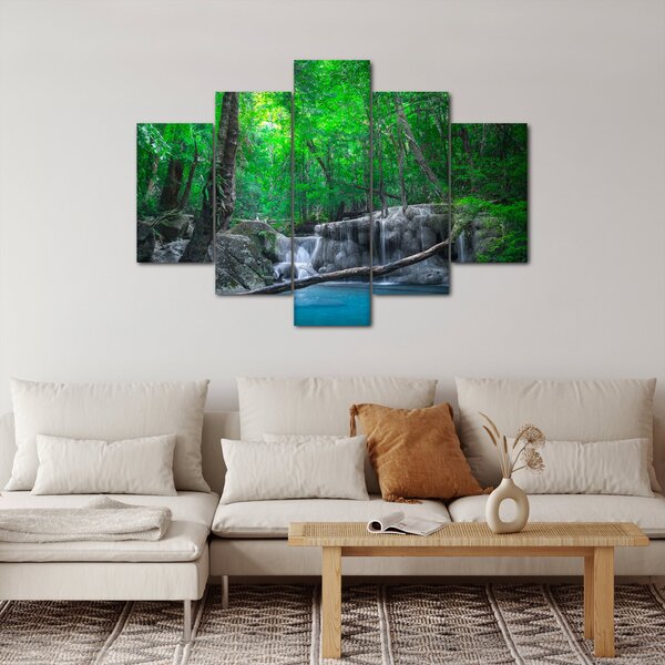 Slika - slap Erawan, Kanchanaburi, Tajska (150x105 cm)