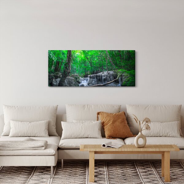 Slika - slap Erawan, Kanchanaburi, Tajska (120x50 cm)