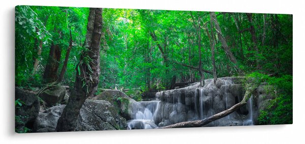 Slika - slap Erawan, Kanchanaburi, Tajska (120x50 cm)