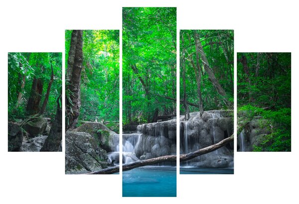 Slika - slap Erawan, Kanchanaburi, Tajska (150x105 cm)