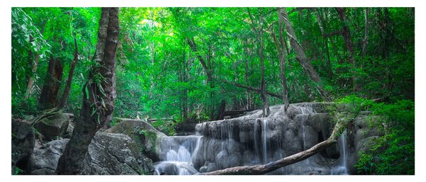 Slika - slap Erawan, Kanchanaburi, Tajska (120x50 cm)