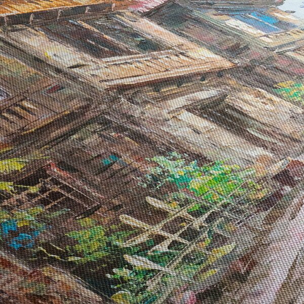 Slika filipinske vasi, Azija (120x50 cm)