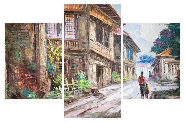Slika filipinske vasi, Azija (90x60 cm)