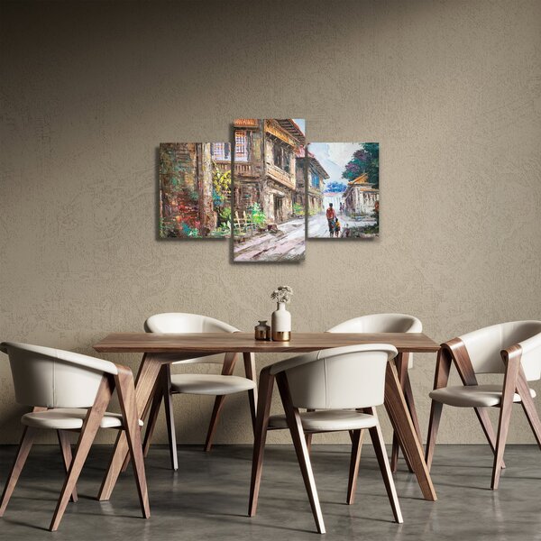 Slika filipinske vasi, Azija (90x60 cm)