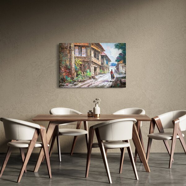 Slika filipinske vasi, Azija (90x60 cm)